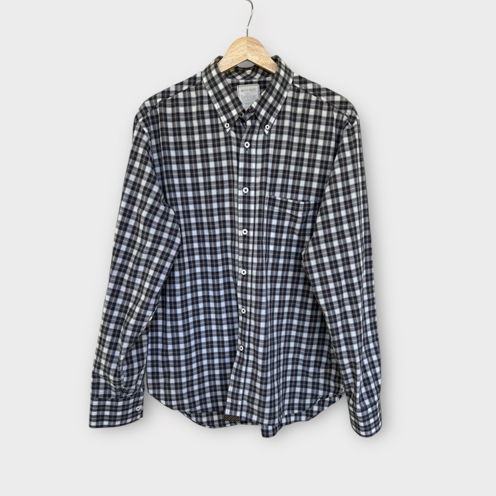 Billy Reid Standard Cut Shirt Button Down Plaid Long Sleeve, size‎ L